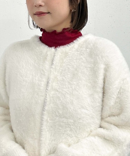 archives(アルシーヴ)の「アウトメローハイネックカットプルオーバー/(Tシャツ/カットソー・レディース・ワインレッド/ダークブルー/オフホワイト/ブラック・MEDIUM)」の4枚目の写真