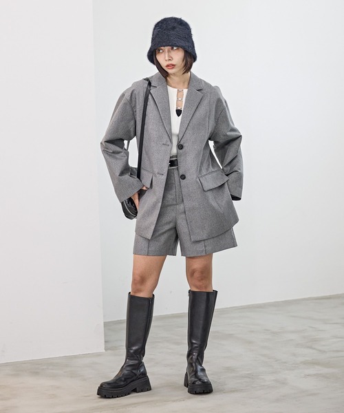 PAGEBOY（ページボーイ）の「<セットアップ対応>ハイウエストショートパンツ（その他パンツ・レディース・ブラック/グレー/オートミール・FREE）」の15枚目の写真