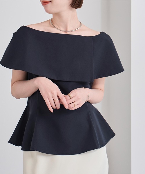 ケープデザインペプラムトップス（Tシャツ/カットソー）｜ur's