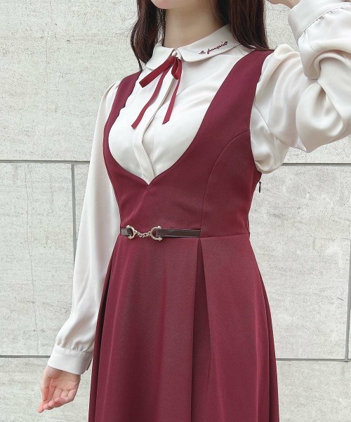 F i.n.t（フィント）の「リボンタイ付きロゴ刺繍衿長袖ブラウス/fint フィント（シャツ/ブラウス・レディース・オフホワイト/ライトベージュ・FREE）」の6枚目の写真