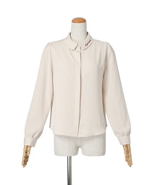 F i.n.t（フィント）の「リボンタイ付きロゴ刺繍衿長袖ブラウス/fint フィント（シャツ/ブラウス・レディース・オフホワイト/ライトベージュ・FREE）」の13枚目の写真