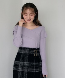 ラベンダー」に該当するニット/セーター（オフショルダー