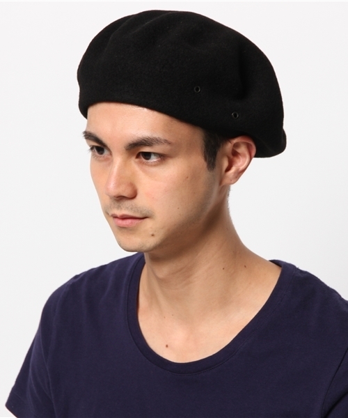 Lui's(ルイス)の「C-PLUS HEADWEARS(シープラス・ヘッドウェアーズ) ウールベレー帽(ハンチング/ベレー帽・メンズ・ブラック/キャメル・FREE)」の8枚目の写真