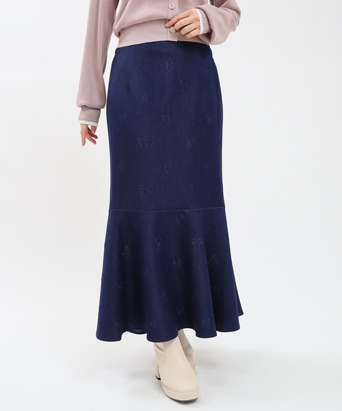 デニムライクリボン柄マーメイドスカート（スカート）｜ASTORIA ODIER（アストリアオディール）