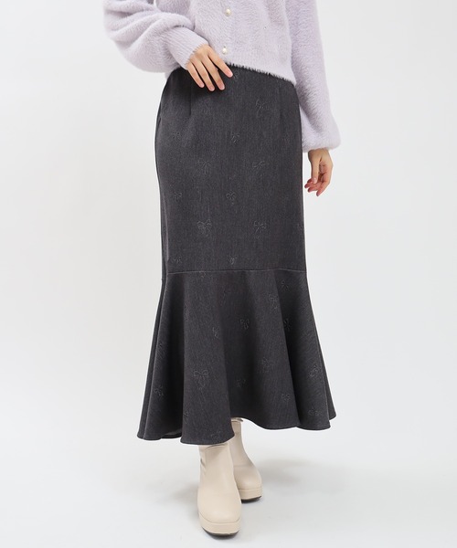 デニムライクリボン柄マーメイドスカート（スカート）｜ASTORIA ODIER（アストリアオディール）