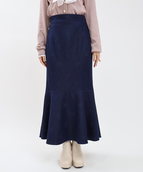 デニムライクリボン柄マーメイドスカート（スカート）｜ASTORIA ODIER（アストリアオディール）