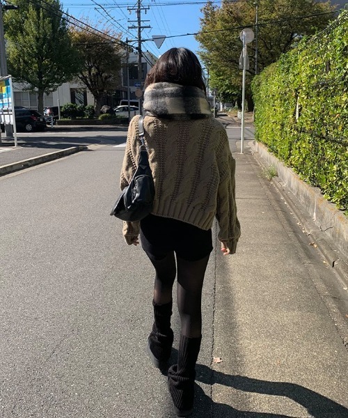 anyonemore（エニワンモア）の「ウエストゴムリブニットショートパンツ（その他パンツ・レディース・ブラック・FREE）」の10枚目の写真