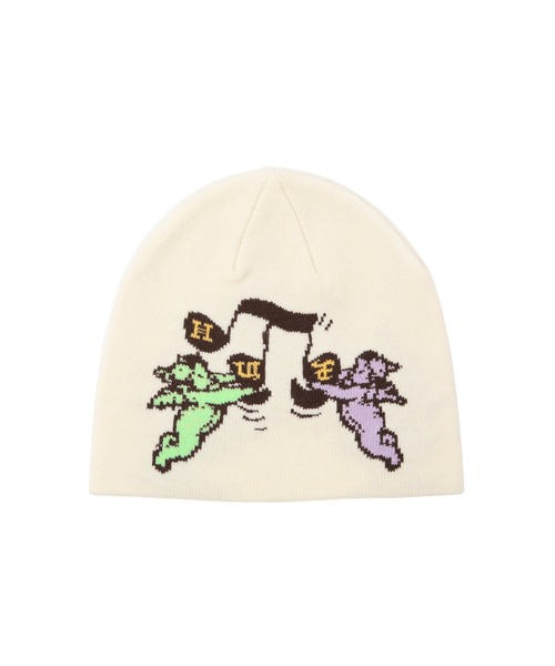 HUF(ハフ)の「SONG JACQUARD BEANIE / HUF ジャカード シングル ビーニー(ニットキャップ/ビーニー・メンズ・ブラック/オフホワイト・ONE SIZE)」の1枚目の写真