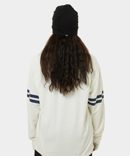 HUF(ハフ)の「SONG JACQUARD BEANIE / HUF ジャカード シングル ビーニー(ニットキャップ/ビーニー・メンズ・ブラック/オフホワイト・ONE SIZE)」の5枚目の写真