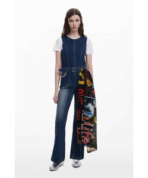 Desigual(デシグアル)の「REPRISE FELINERECTANGULAR 長方形スカーフ(ストール/ショール・レディース・ブラック・FREE)」の3枚目の写真