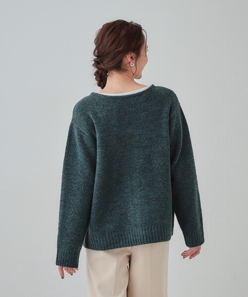 SHOO・LA・RUE(シューラルー)の「◆【S-LL/前後2WAY】カジュアルでもフェミニンでも バックリボンニット+ロンT(ニット/セーター・レディース・グレー/ブルーグリーン/ピンク系/ベージュ・01/02/03/04)」の14枚目の写真