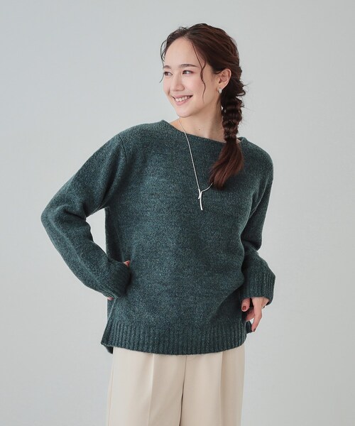 SHOO・LA・RUE(シューラルー)の「◆【S-LL/前後2WAY】カジュアルでもフェミニンでも バックリボンニット+ロンT(ニット/セーター・レディース・グレー/ブルーグリーン/ピンク系/ベージュ・01/02/03/04)」の16枚目の写真