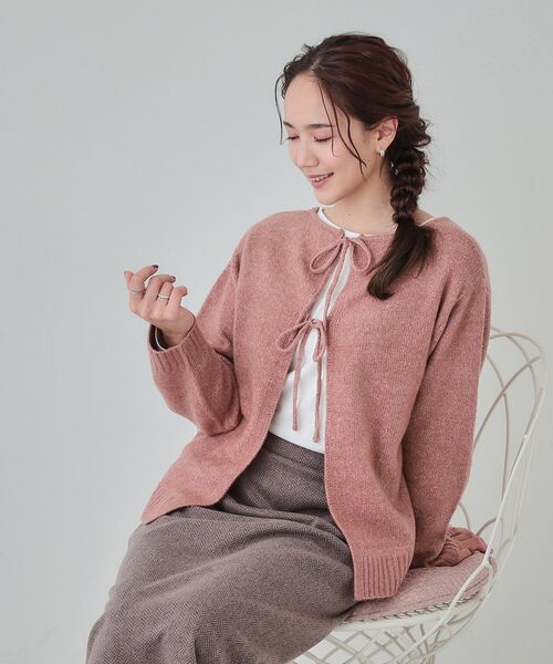 SHOO・LA・RUE(シューラルー)の「◆【S-LL/前後2WAY】カジュアルでもフェミニンでも バックリボンニット+ロンT(ニット/セーター・レディース・グレー/ブルーグリーン/ピンク系/ベージュ・01/02/03/04)」の22枚目の写真