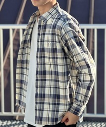 【NAVY】チェックシャツ