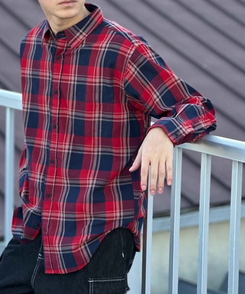 NAVY(ネイビー)の「【NAVY】チェックシャツ(シャツ/ブラウス・メンズ・ネイビー系/ホワイト系その他/グレー系その他/レッド系その他/ブラック系その他/ブルー系その他/ホワイト/チャコールグレー・M/XL/L)」の8枚目の写真