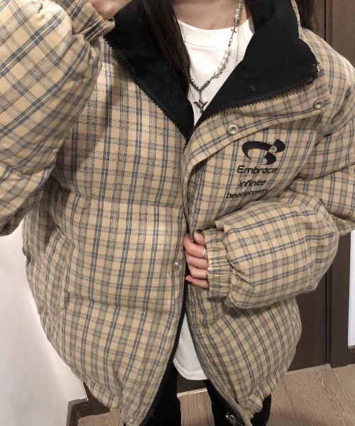 セール】リバーシブルチェック柄中綿ジャケット（その他アウター