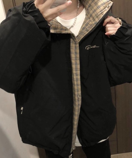 セール】リバーシブルチェック柄中綿ジャケット（その他アウター
