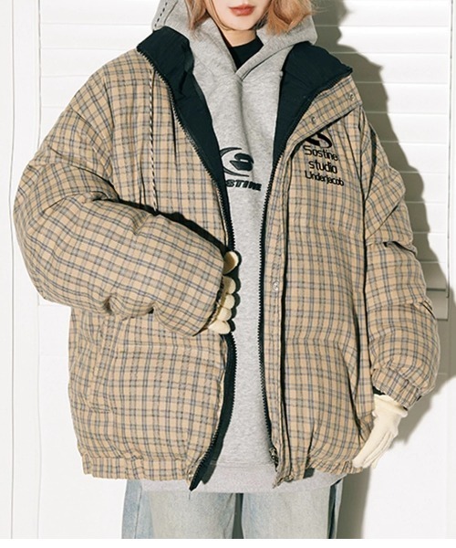 セール】リバーシブルチェック柄中綿ジャケット（その他アウター