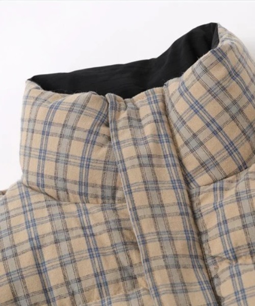 リバーシブルチェック柄ジャケット セール】リバーシブルチェック柄中綿ジャケット（その他アウター