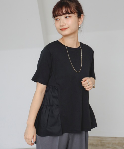 B:MING by BEAMS（ビーミングバイビームス）の「サイド ティアード プルオーバー（Tシャツ/カットソー・レディース・ライトブルー/オフホワイト/ブラック/ピンク・ONE SIZE）」の2枚目の写真