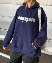 合成皮革ロゴパーカープルオーバー