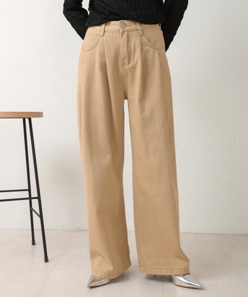 Bou Jeloud(ブージュルード)の「タックワイドパンツ(その他パンツ・レディース・ベージュ/ホワイト/ダークネイビー・38/36)」の16枚目の写真