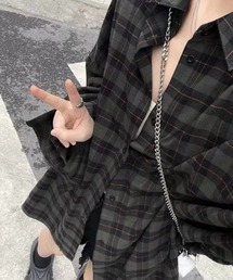 ビッグシルエットチェック柄シャツ
