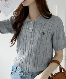 U.S. POLO ASSN.（ユーエスポロアッスン）の「Ada.別注    U.S. POLO ASSN ケーブル ニット ポロシャツ（ニット/セーター）」