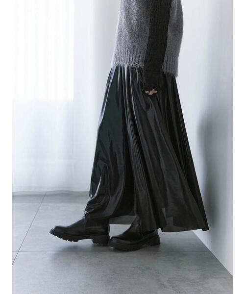 Samansa Mos2 blue（サマンサモスモスブルー）の「◎光沢フレアスカート（スカート・レディース・ブラック/ブラウン/シルバー・F）」の15枚目の写真