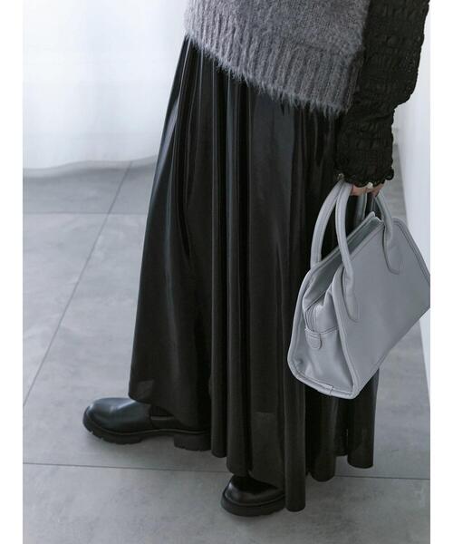 Samansa Mos2 blue（サマンサモスモスブルー）の「◎光沢フレアスカート（スカート・レディース・ブラック/ブラウン/シルバー・F）」の16枚目の写真