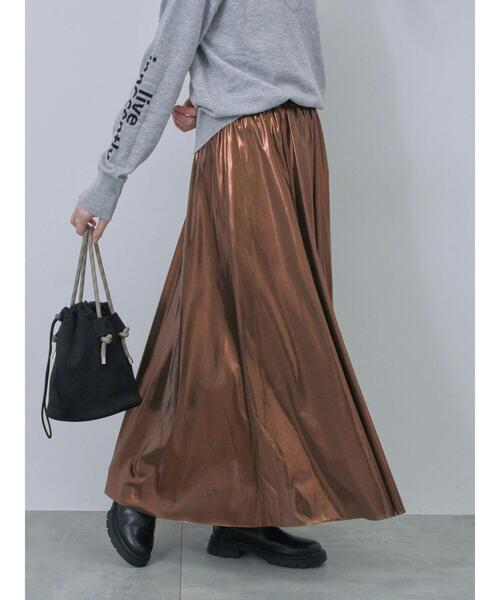 Samansa Mos2 blue（サマンサモスモスブルー）の「◎光沢フレアスカート（スカート・レディース・ブラック/ブラウン/シルバー・F）」の22枚目の写真