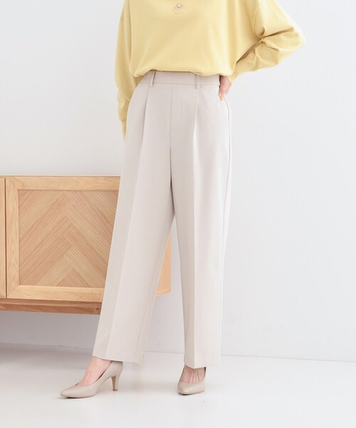 DRESKIP（ドレスキップ）の「【洗える/S-LL】脚のラインを拾いにくい センタープレス タックワイドパンツ（その他パンツ・レディース・グレー/ブラック/ライトベージュ・01/02/03/04）」の10枚目の写真