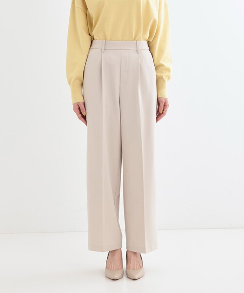 DRESKIP（ドレスキップ）の「【洗える/S-LL】脚のラインを拾いにくい センタープレス タックワイドパンツ（その他パンツ・レディース・グレー/ブラック/ライトベージュ・01/02/03/04）」の13枚目の写真