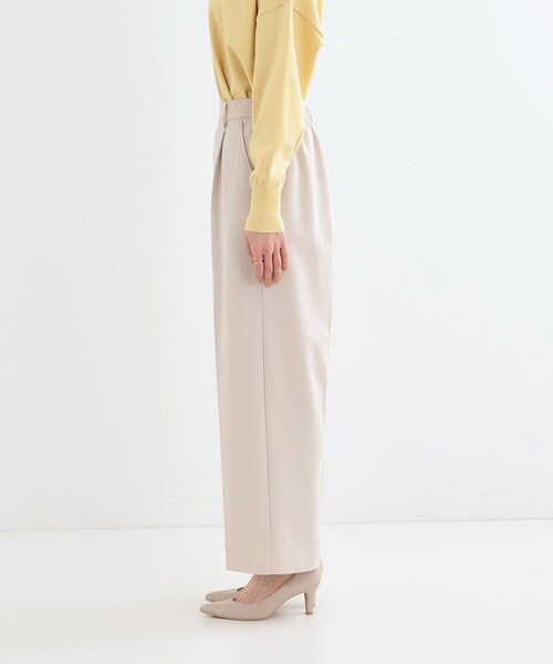 DRESKIP（ドレスキップ）の「【洗える/S-LL】脚のラインを拾いにくい センタープレス タックワイドパンツ（その他パンツ・レディース・グレー/ブラック/ライトベージュ・01/02/03/04）」の14枚目の写真