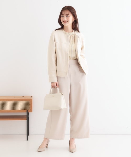 DRESKIP（ドレスキップ）の「【洗える/S-LL】脚のラインを拾いにくい センタープレス タックワイドパンツ（その他パンツ・レディース・グレー/ブラック/ライトベージュ・01/02/03/04）」の21枚目の写真