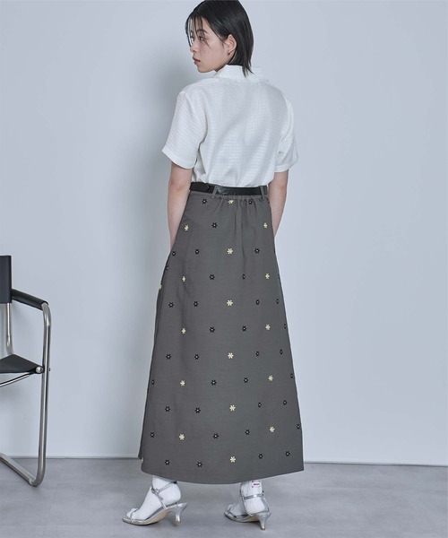 miette（ミエット）の「花柄刺繍プリーツスカート（スカート・レディース・グレー/ブラック・FREE）」の20枚目の写真