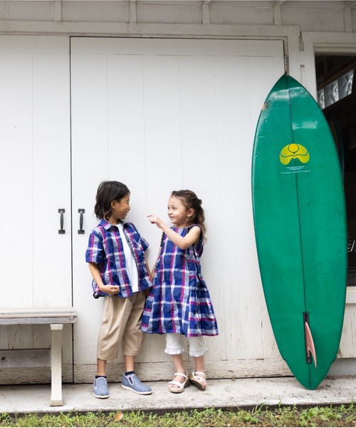 zuppa di zucca（ズッパ デ ズッカ）の「播州織チェック半袖シャツ（シャツ/ブラウス・キッズ・ネイビー・150cm/140cm/160cm）」の3枚目の写真