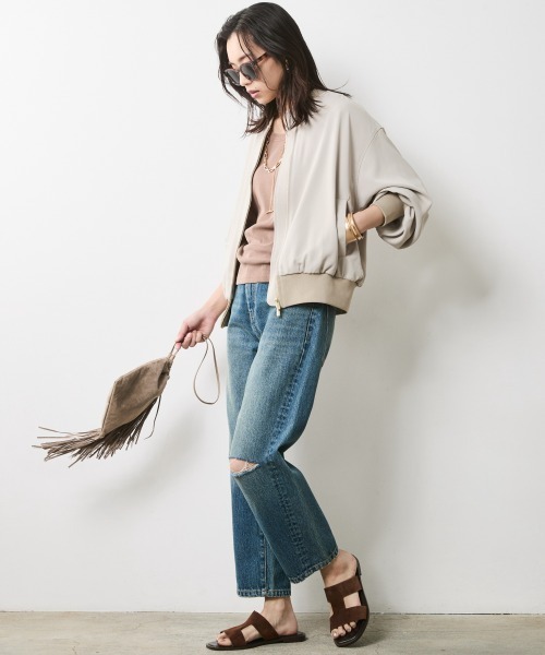 CHIC STYLE(シックスタイル)の「ヴィンテージ風9分丈デニムパンツ<大きいサイズ有>シックスタイル(デニムパンツ・レディース・ネイビー系/ブルー系・80/76/84/88/92/96/98/73/122/106/114)」の9枚目の写真