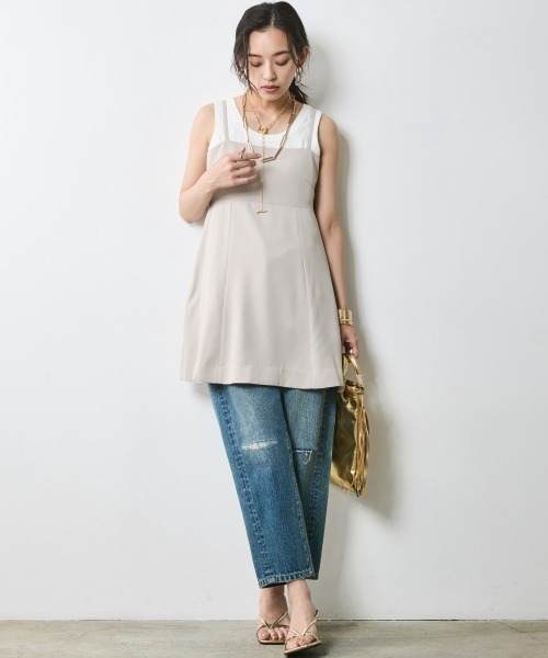 CHIC STYLE(シックスタイル)の「ヴィンテージ風9分丈デニムパンツ<大きいサイズ有>シックスタイル(デニムパンツ・レディース・ネイビー系/ブルー系・80/76/84/88/92/96/98/73/122/106/114)」の15枚目の写真