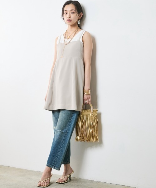 CHIC STYLE(シックスタイル)の「ヴィンテージ風9分丈デニムパンツ<大きいサイズ有>シックスタイル(デニムパンツ・レディース・ネイビー系/ブルー系・80/76/84/88/92/96/98/73/122/106/114)」の18枚目の写真