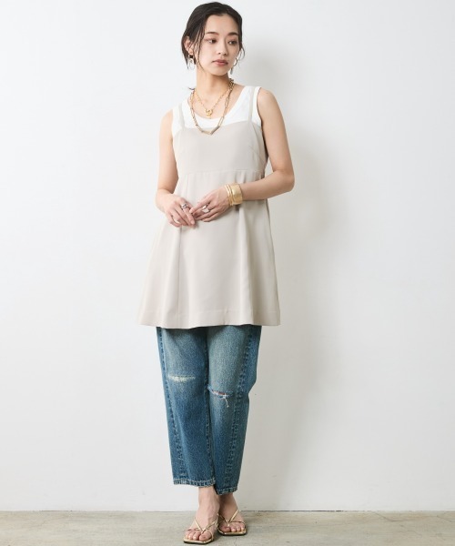 CHIC STYLE(シックスタイル)の「ヴィンテージ風9分丈デニムパンツ<大きいサイズ有>シックスタイル(デニムパンツ・レディース・ネイビー系/ブルー系・80/76/84/88/92/96/98/73/122/106/114)」の20枚目の写真