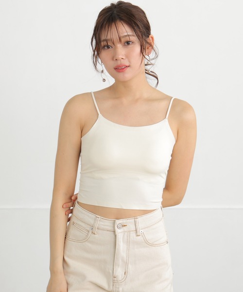 ALTROSE（アルトローズ）の「カップ付き ブラトップ 冷感バック３ライン（キャミソール・レディース・ホワイト/ブラウン/ブラック・FREE）」の18枚目の写真