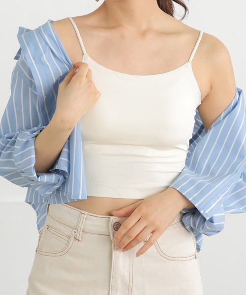 ALTROSE（アルトローズ）の「カップ付き ブラトップ 冷感バック３ライン（キャミソール・レディース・ホワイト/ブラウン/ブラック・FREE）」の13枚目の写真
