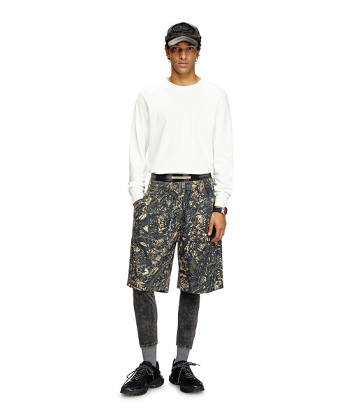 DIESEL（ディーゼル）の「メンズ 長袖Tシャツ T-ADJUST-LS-SLITS-R17（Tシャツ/カットソー・メンズ・ホワイト/ブラック・MEDIUM/SMALL/X-LARGE/XX-LARGE/X-SMALL/XXX-LARGE/LARGE）」の7枚目の写真