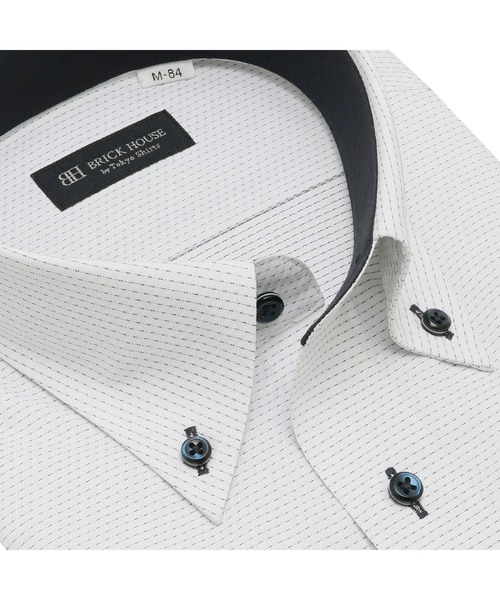 TOKYO SHIRTS（トウキョウシャツ）の「透け防止 形態安定ノーアイロン ボタンダウン 長袖ビジネスワイシャツ（ビジネスシャツ・メンズ・ブルー・首回り39cm-裄丈80cm/首回り39cm-裄丈84cm/首回り41cm-裄丈82cm/首回り41cm-裄丈86cm/首回り43cm-裄丈86cm/首回り43cm-裄丈82cm/首回り42cm-裄丈86cm/首回り42cm-裄丈82cm）」の2枚目の写真