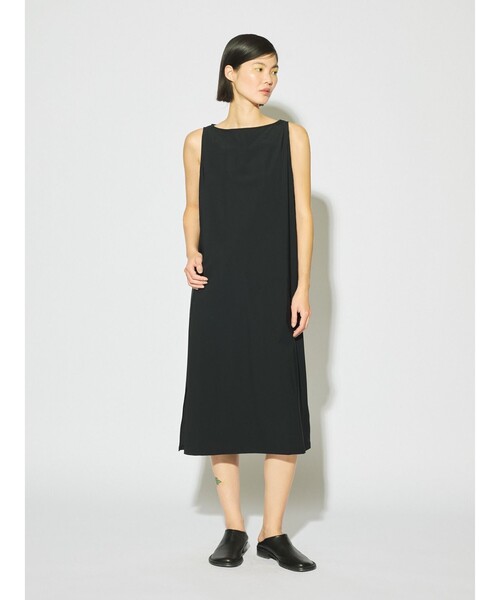 【Cider】ボートネック バックレス ミディ ワンピース ドット セール】MIDIUMISOLID for Ladies ストレッチボートネック
