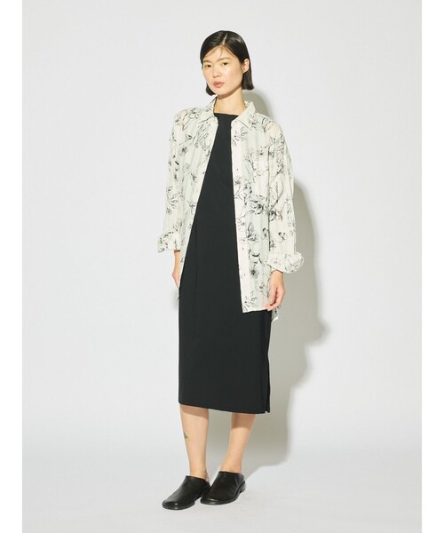 MIDIUMISOLID(ミディウミソリッド)の「MIDIUMISOLID for Ladies ストレッチボートネックワンピース(ワンピース・レディース・グリーン/チャコールグレー/ブラック・FREE)」の15枚目の写真