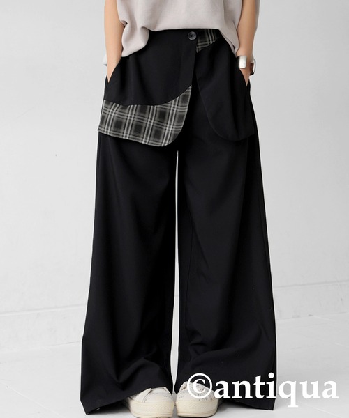 antiqua(アンティカ)の「レイヤードスタイルパンツ(その他パンツ・レディース・ブラック・LARGE/MEDIUM)」の1枚目の写真
