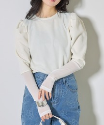 【ZOZO限定】袖口シアーパワショルトップス