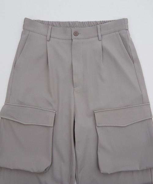Crownor(クラウノアー)の「ナチュラルストレッチ ワイドカーゴパンツ(カーゴパンツ・メンズ・ダークグリーン/ブラック/グレー・SMALL/LARGE/MEDIUM)」の5枚目の写真